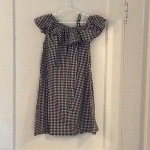 Harper Canyon gingham off shoulder dress.